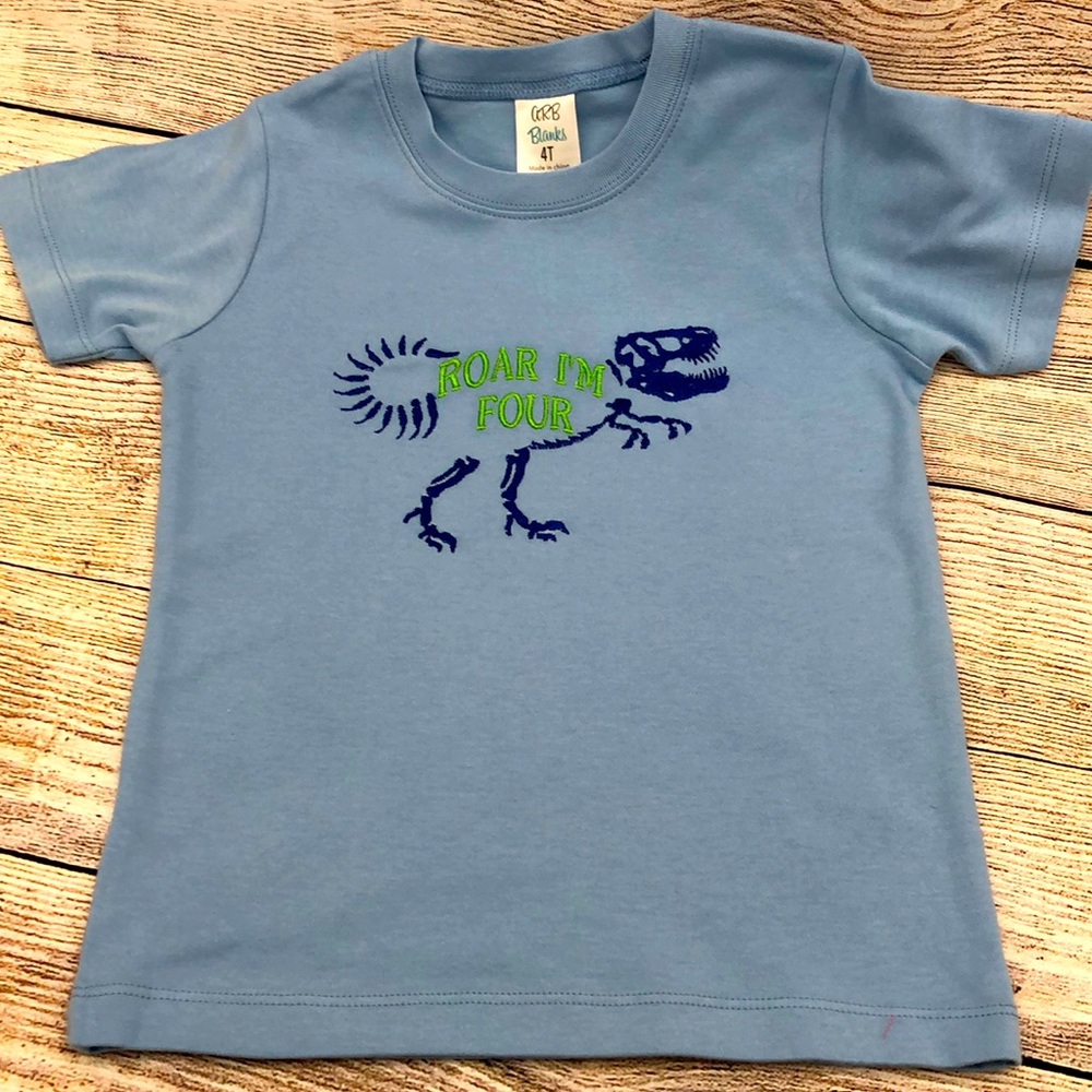 Boys embroidered birthday tshirt